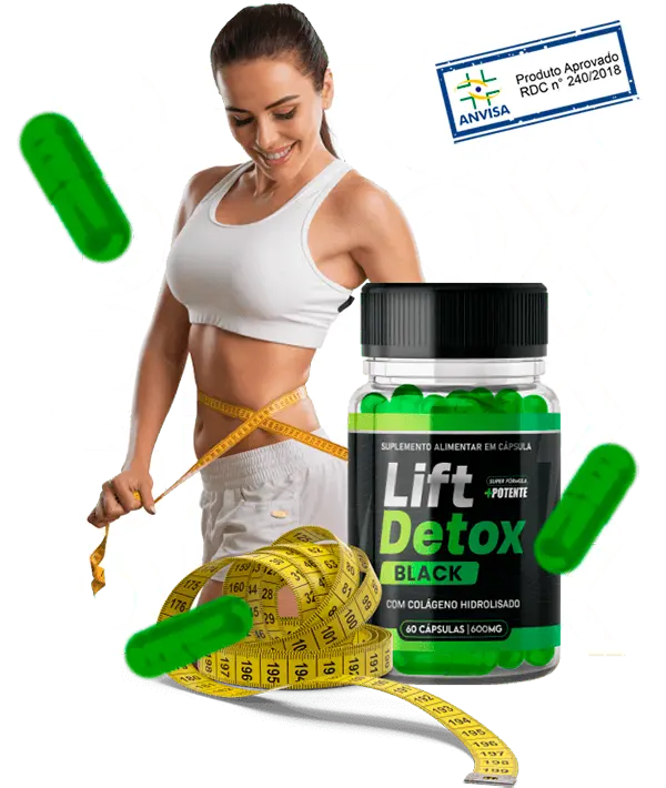 Lift Detox Black Frasco Original - Suplemento Emagrecedor Natural Aprovado ANVISA (RDC 240/2018)
