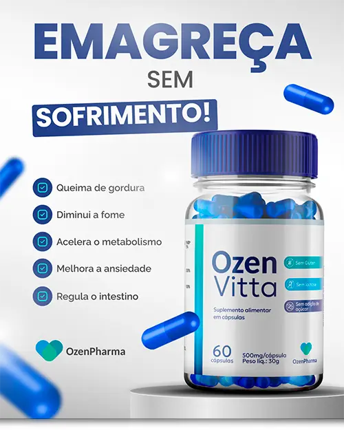 Ozen Vitta Mockup Potes Tratamento Completo Emagrecimento com Bônus