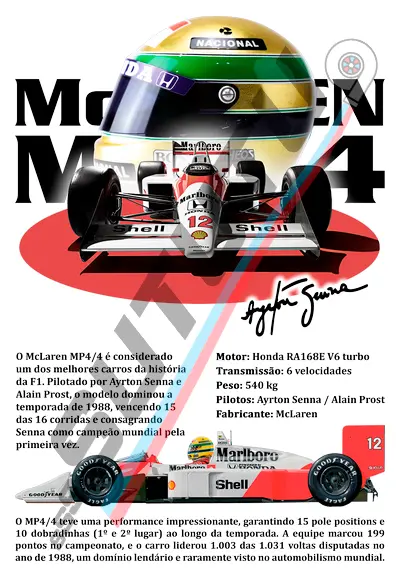 Estampa MP4/4 Ayrton Senna STT012