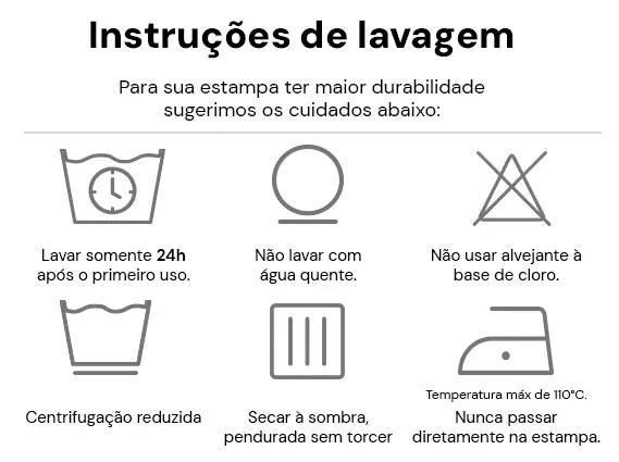 Instruções de Cuidado com a Peça