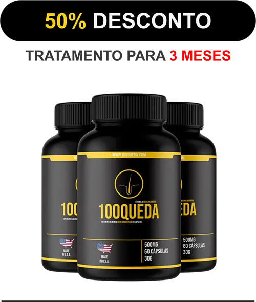 Oferta 3 potes do tratamento 100QUEDA com Trinoxidil